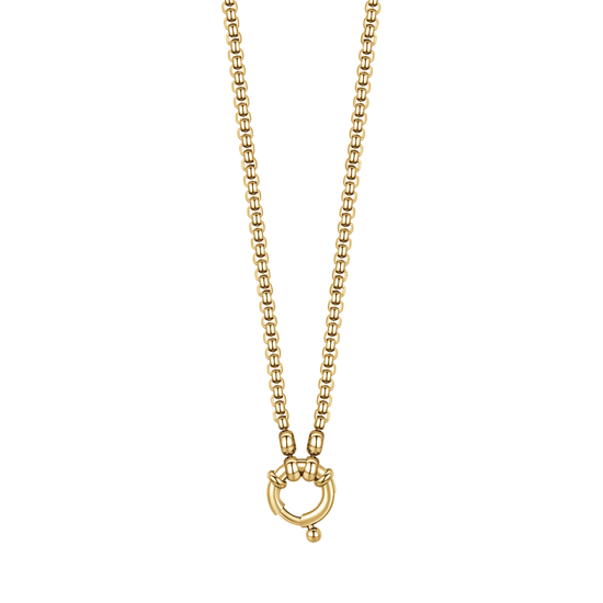 COLLIER EN ACIER DORÉ POUR FEMMES AVEC FERMOIR IP GOLD