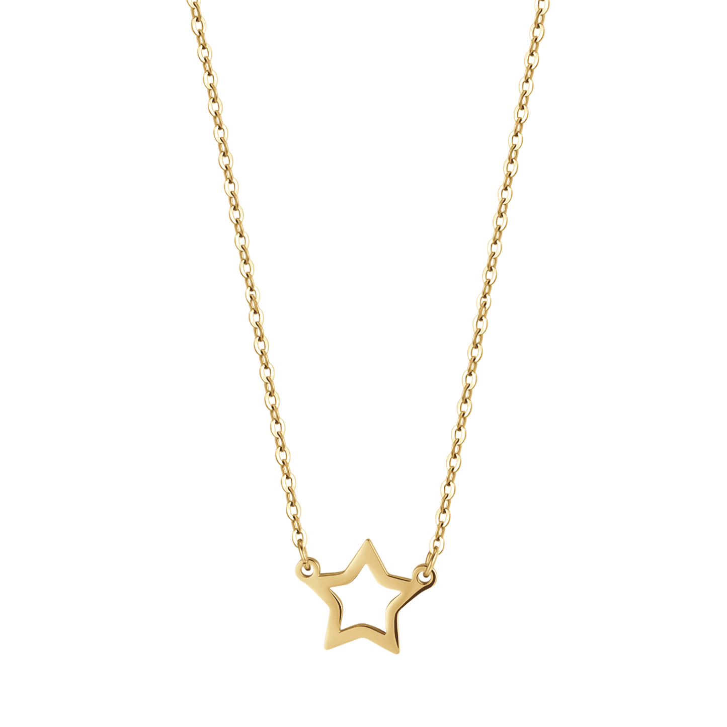 COLLIER EN ACIER INOXYDABLE POUR FEMME AVEC ÉTOILE EN OR