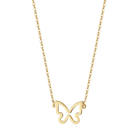 COLLIER POUR FEMME EN ACIER INOXYDABLE AVEC PAPILLON EN OR