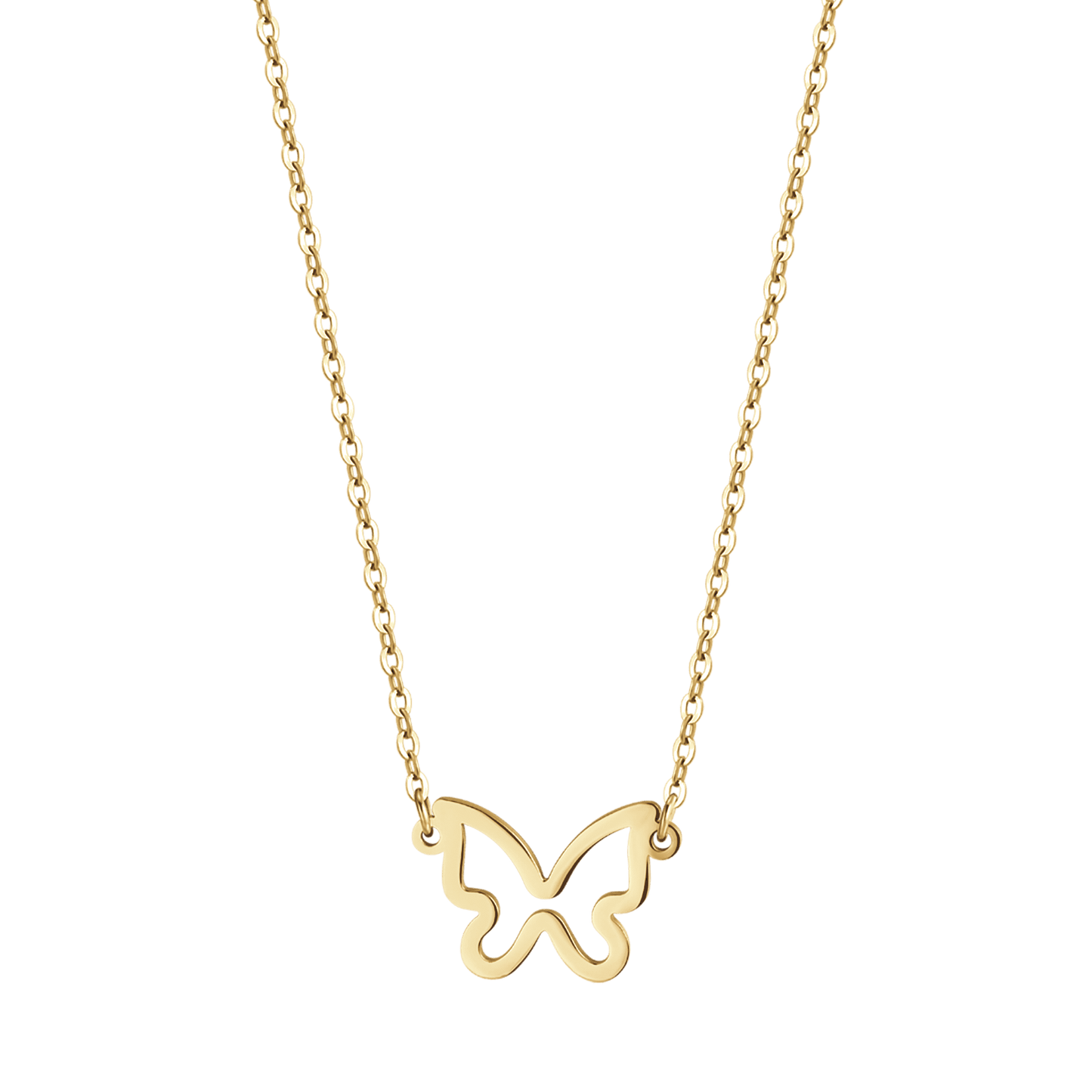 COLLIER POUR FEMME EN ACIER INOXYDABLE AVEC PAPILLON EN OR