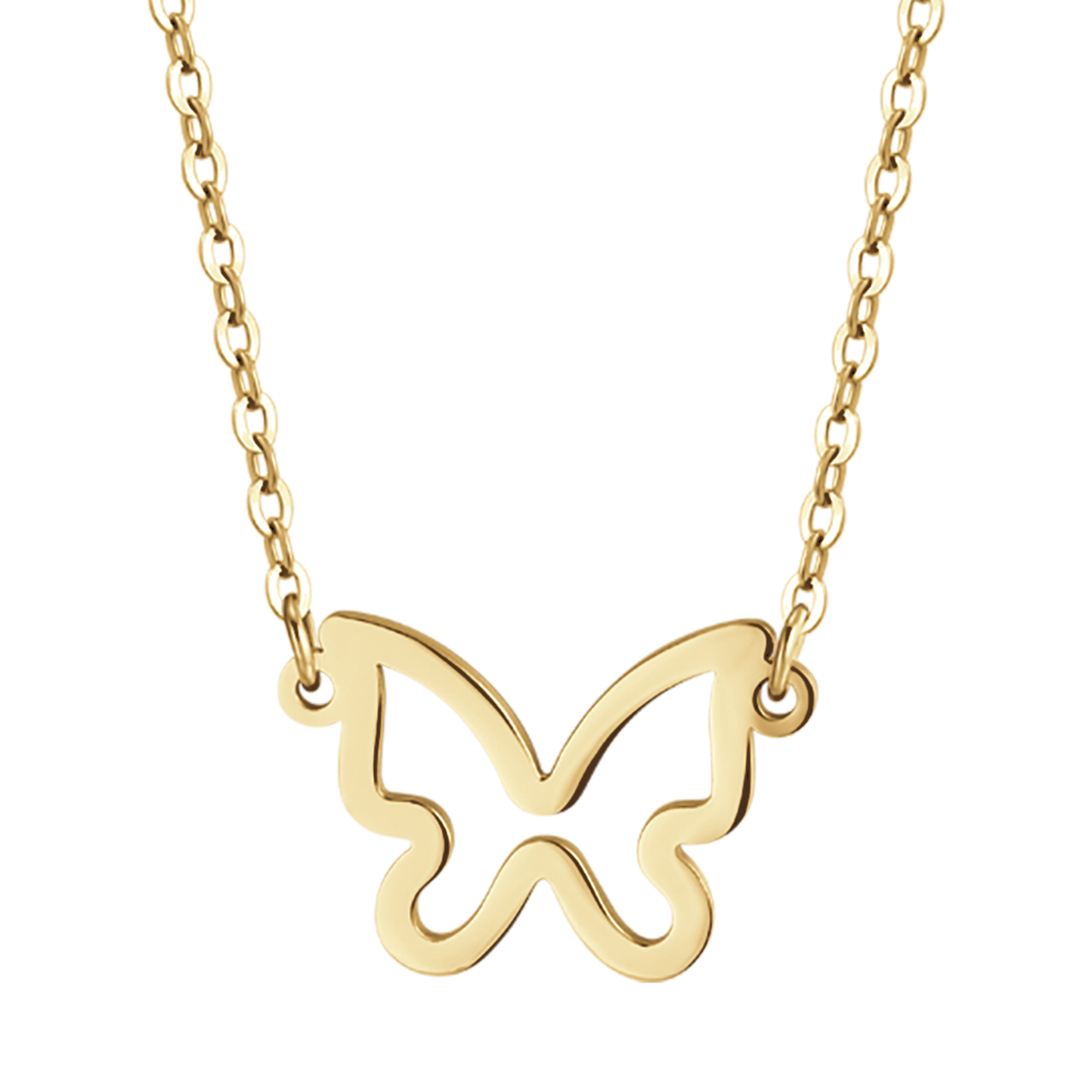 COLLIER POUR FEMME EN ACIER INOXYDABLE AVEC PAPILLON EN OR