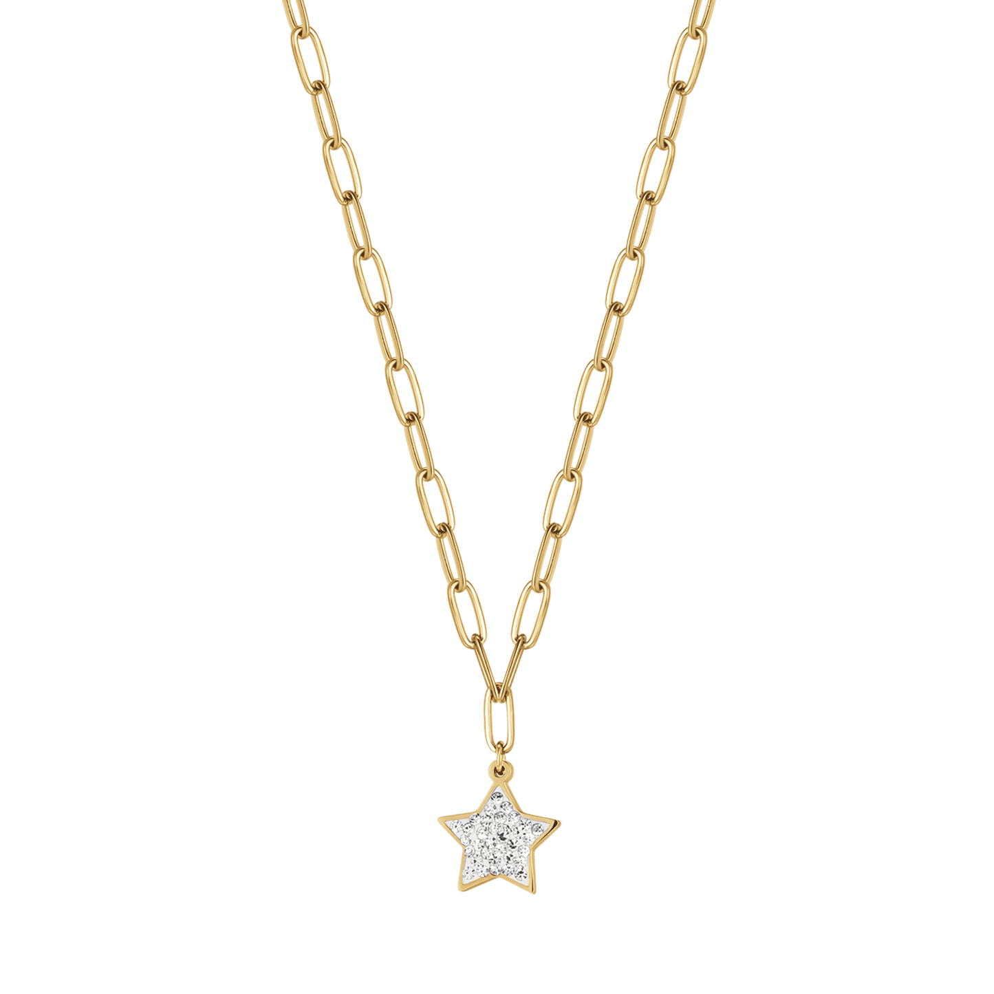 COLLIER POUR FEMME EN OR IP AVEC ETOILE ET CRISTAUX BLANCS Luca Barra