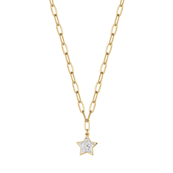 COLLIER POUR FEMME EN OR IP AVEC ETOILE ET CRISTAUX BLANCS Luca Barra