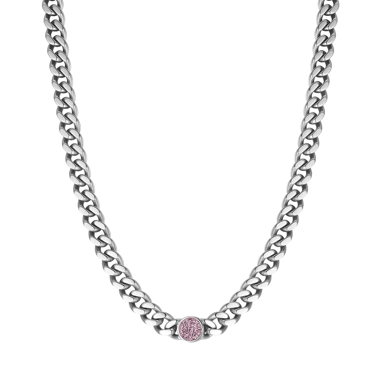 COLLIER EN ACIER AVEC CRISTAUX POUR FEMMES