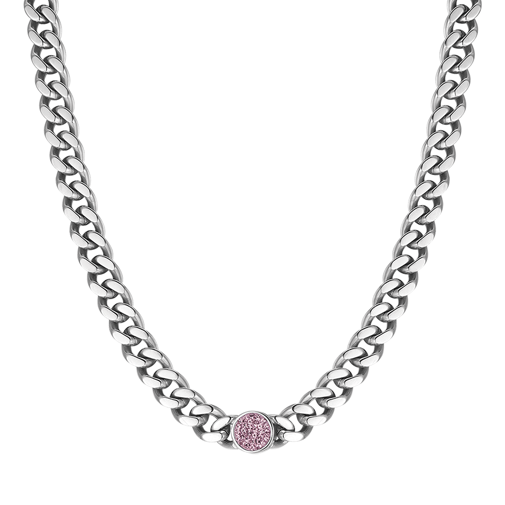 COLLIER EN ACIER AVEC CRISTAUX POUR FEMMES