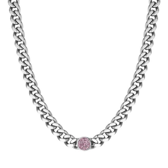 COLLIER EN ACIER AVEC CRISTAUX POUR FEMMES