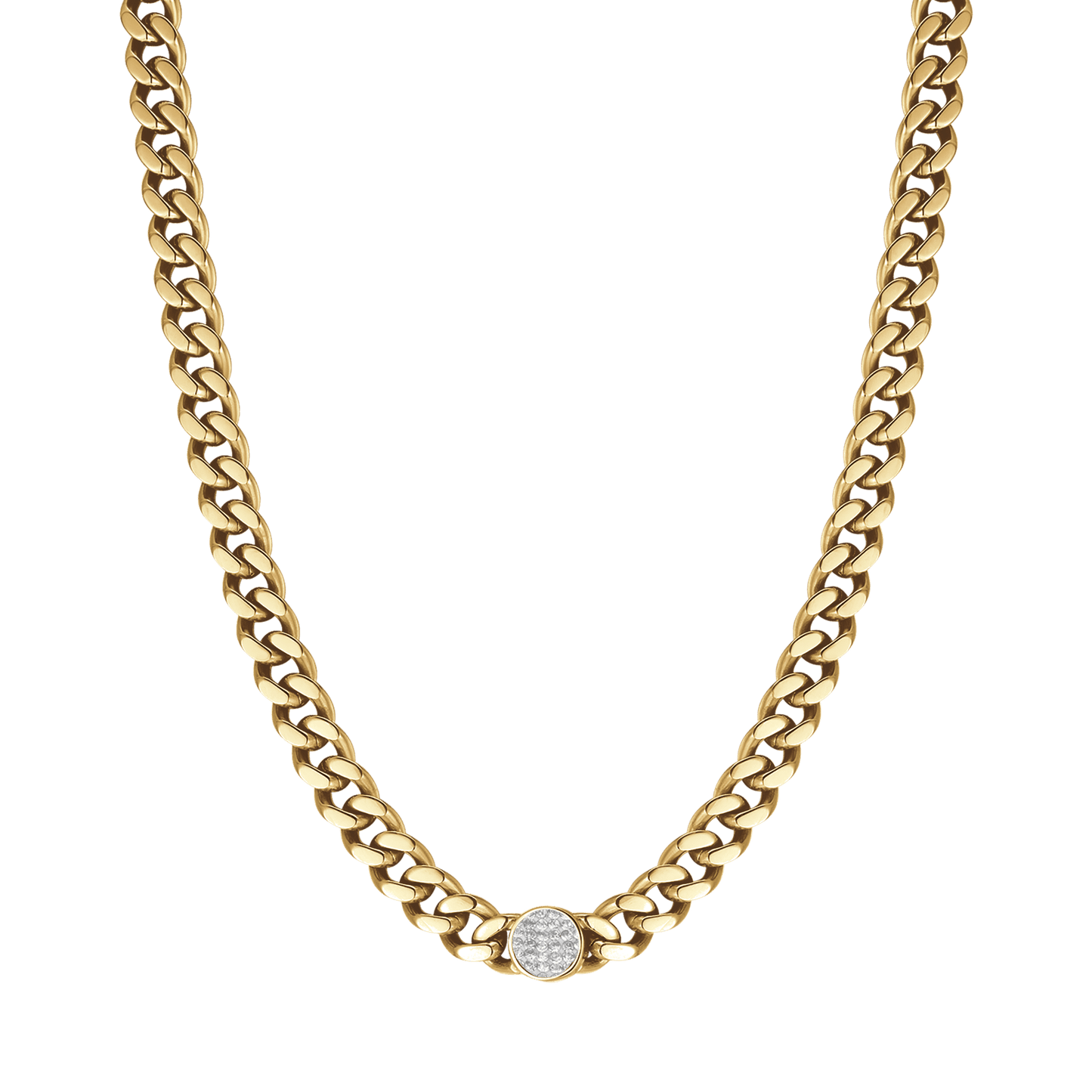 COLLIER EN ACIER AVEC CRISTAUX POUR FEMMES