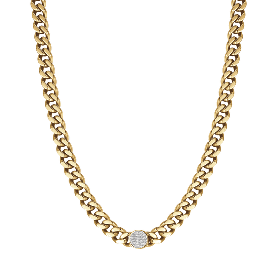 COLLIER EN ACIER AVEC CRISTAUX POUR FEMMES