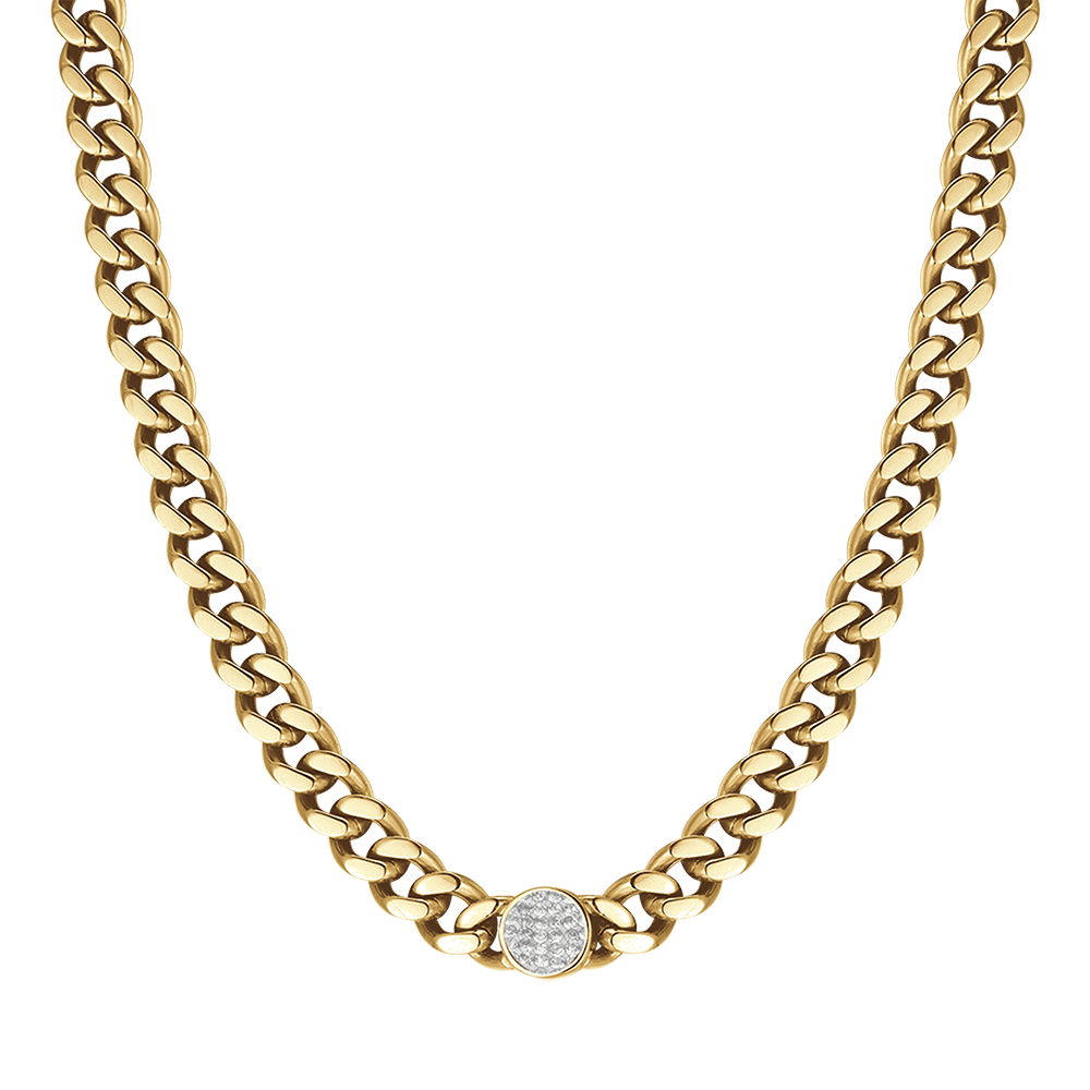 COLLIER EN ACIER AVEC CRISTAUX POUR FEMMES