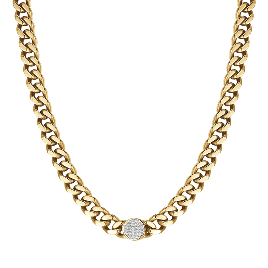 COLLIER EN ACIER AVEC CRISTAUX POUR FEMMES