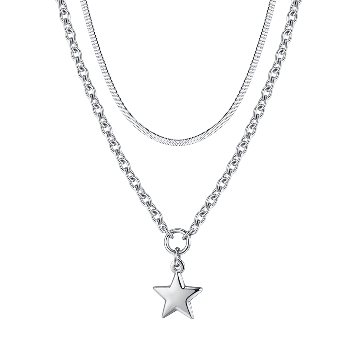 COLLANA DONNA IN ACCIAIO IP GOLD MUTLIFILO CON STELLA