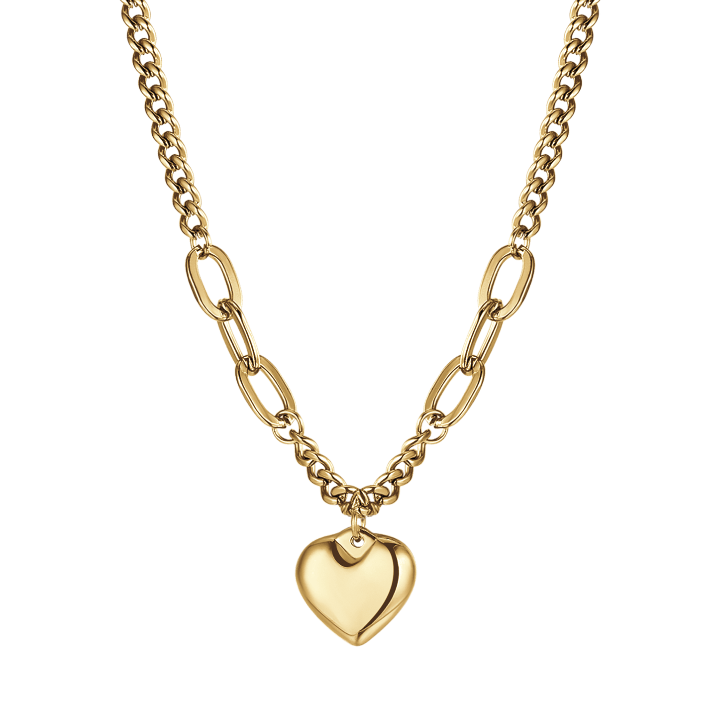 COLLIER POUR FEMME EN ACIER D'OR IP AVEC COEUR PENDANT Luca Barra