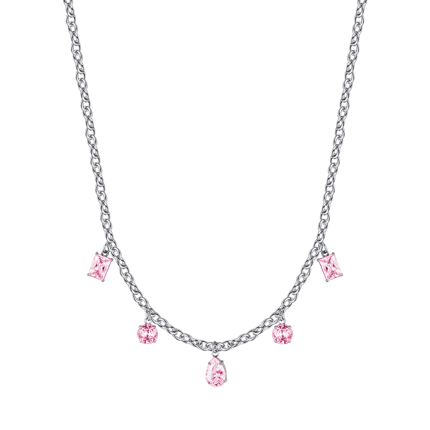 COLLIER POUR FEMME EN ACIER DORE IP AVEC CRISTAUX DE FUCHSIA Pendentifs Luca Barra