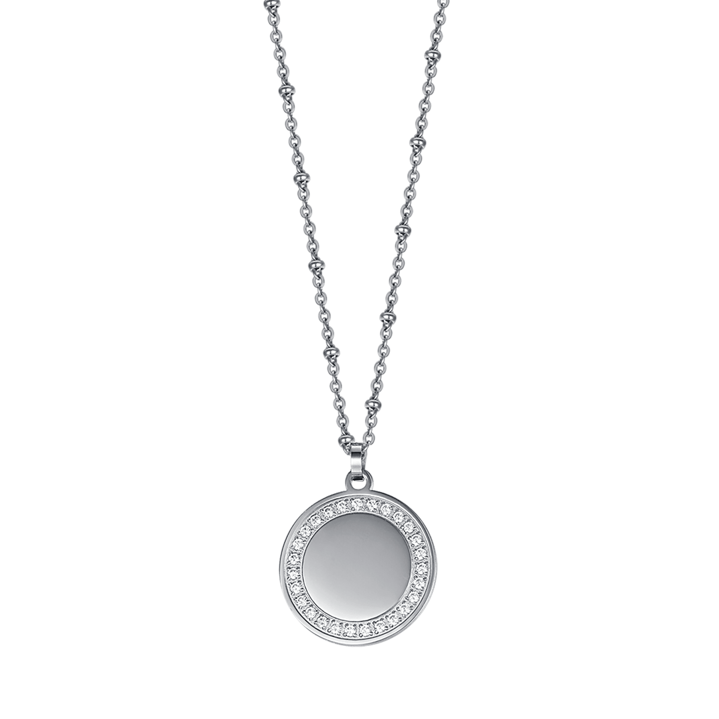 COLLIER POUR FEMME EN ACIER AVEC CRISTAUX BLANCS