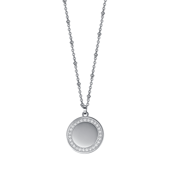 COLLIER POUR FEMME EN ACIER AVEC CRISTAUX BLANCS