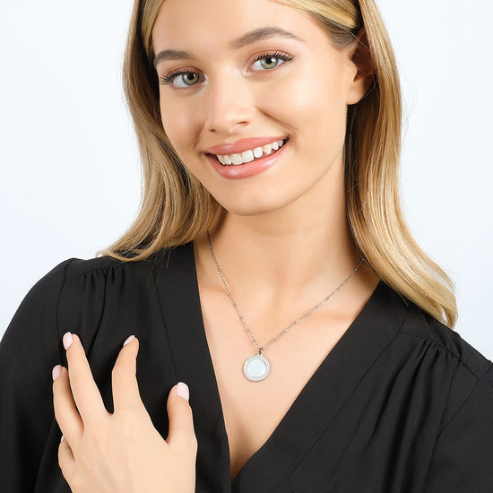 COLLIER POUR FEMME EN ACIER AVEC CRISTAUX BLANCS