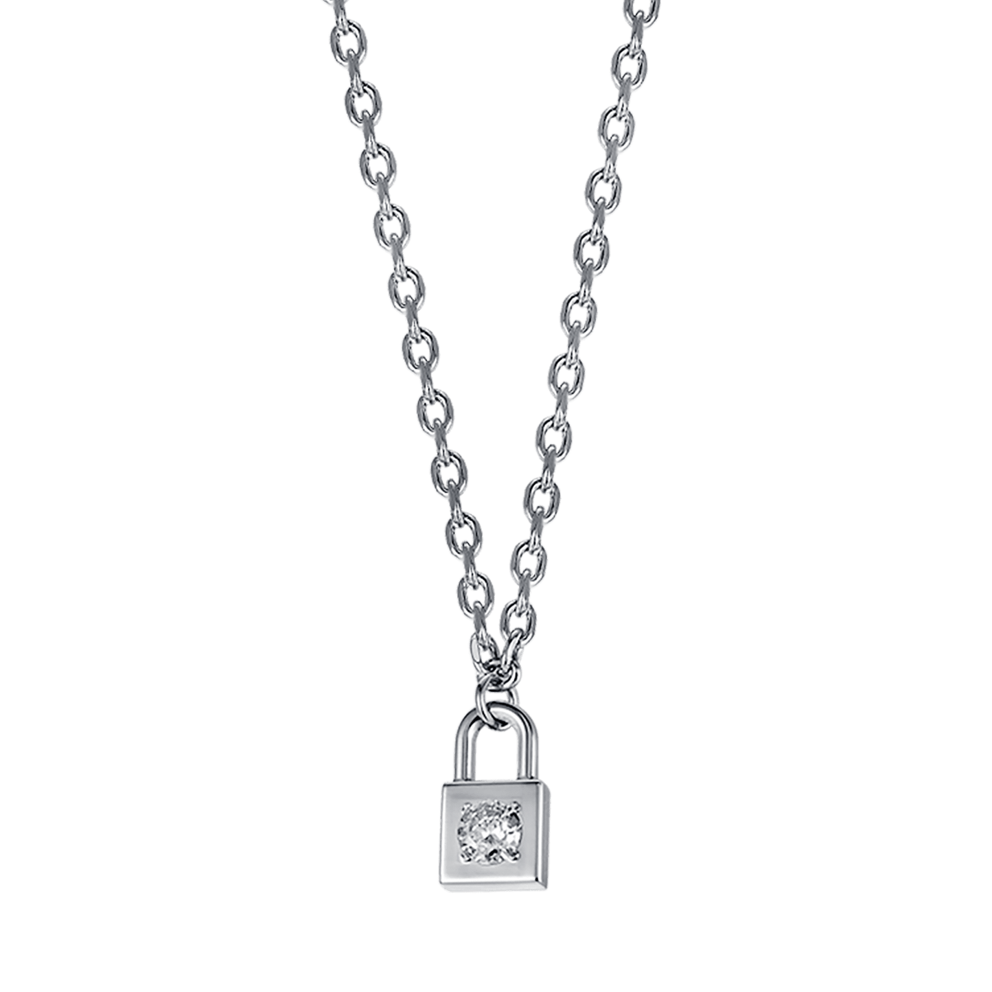 COLLIER FEMME EN ACIER AVEC CADENAS AVEC CRISTAL BLANC