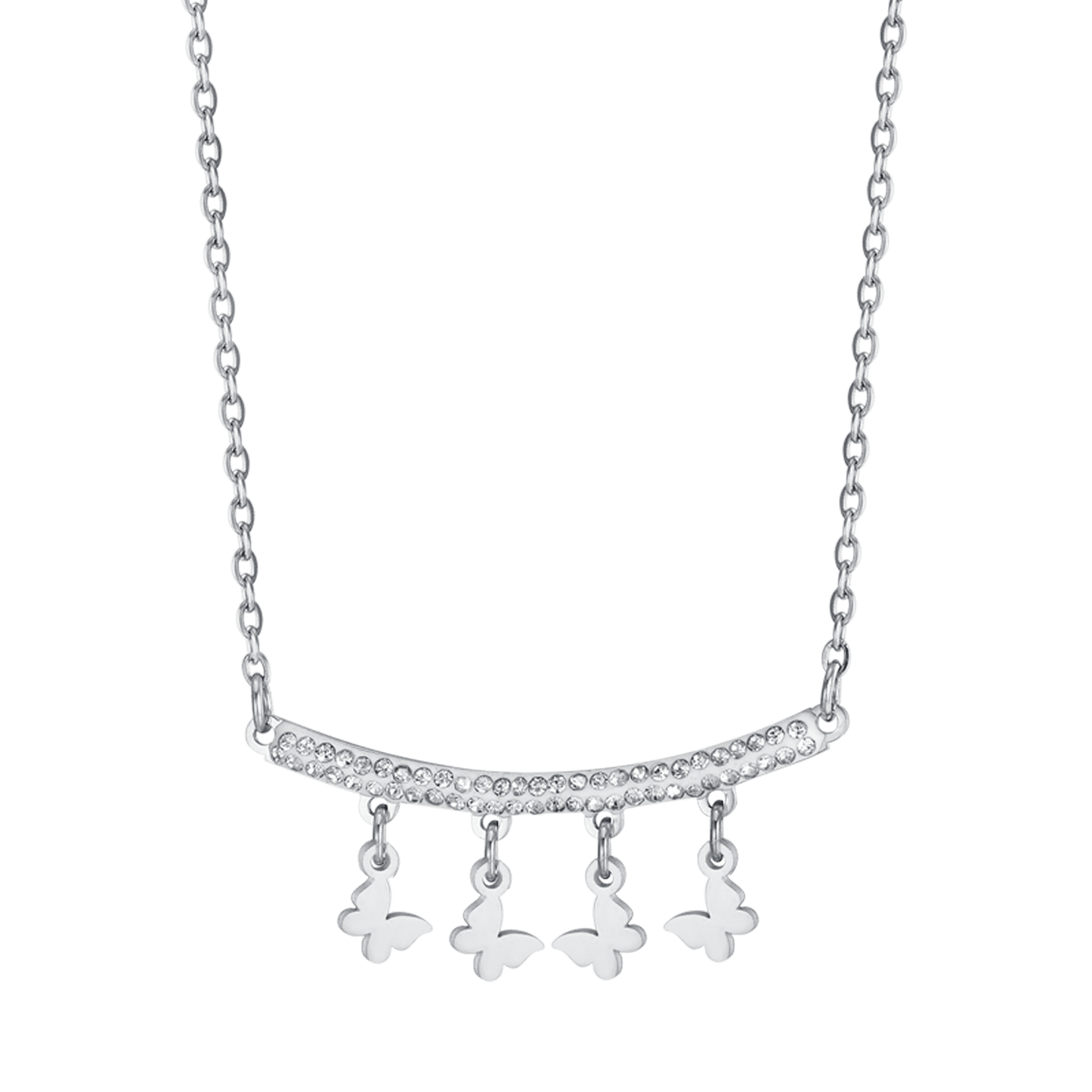 COLLIER EN ACIER POUR FEMMES AVEC PENDENTIFS PAPILLONS