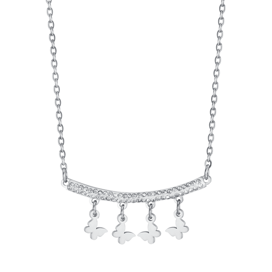 COLLIER EN ACIER POUR FEMMES AVEC PENDENTIFS PAPILLONS