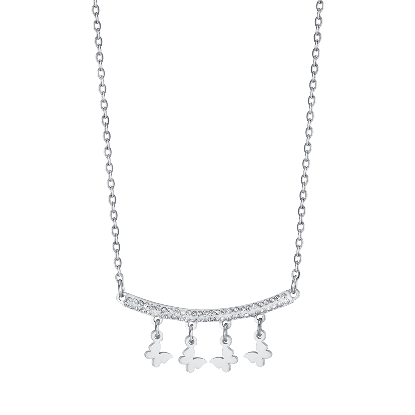 COLLIER EN ACIER POUR FEMMES AVEC PENDENTIFS PAPILLONS