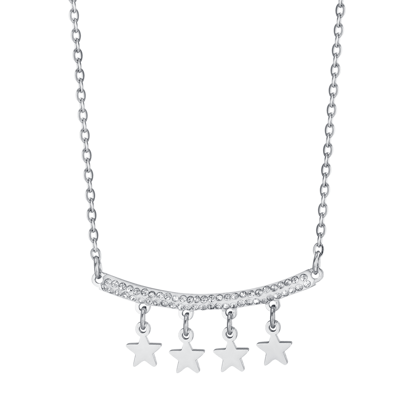 COLLIER EN ACIER POUR FEMMES AVEC PENDENTIFS EN FORME D'ÉTOILE