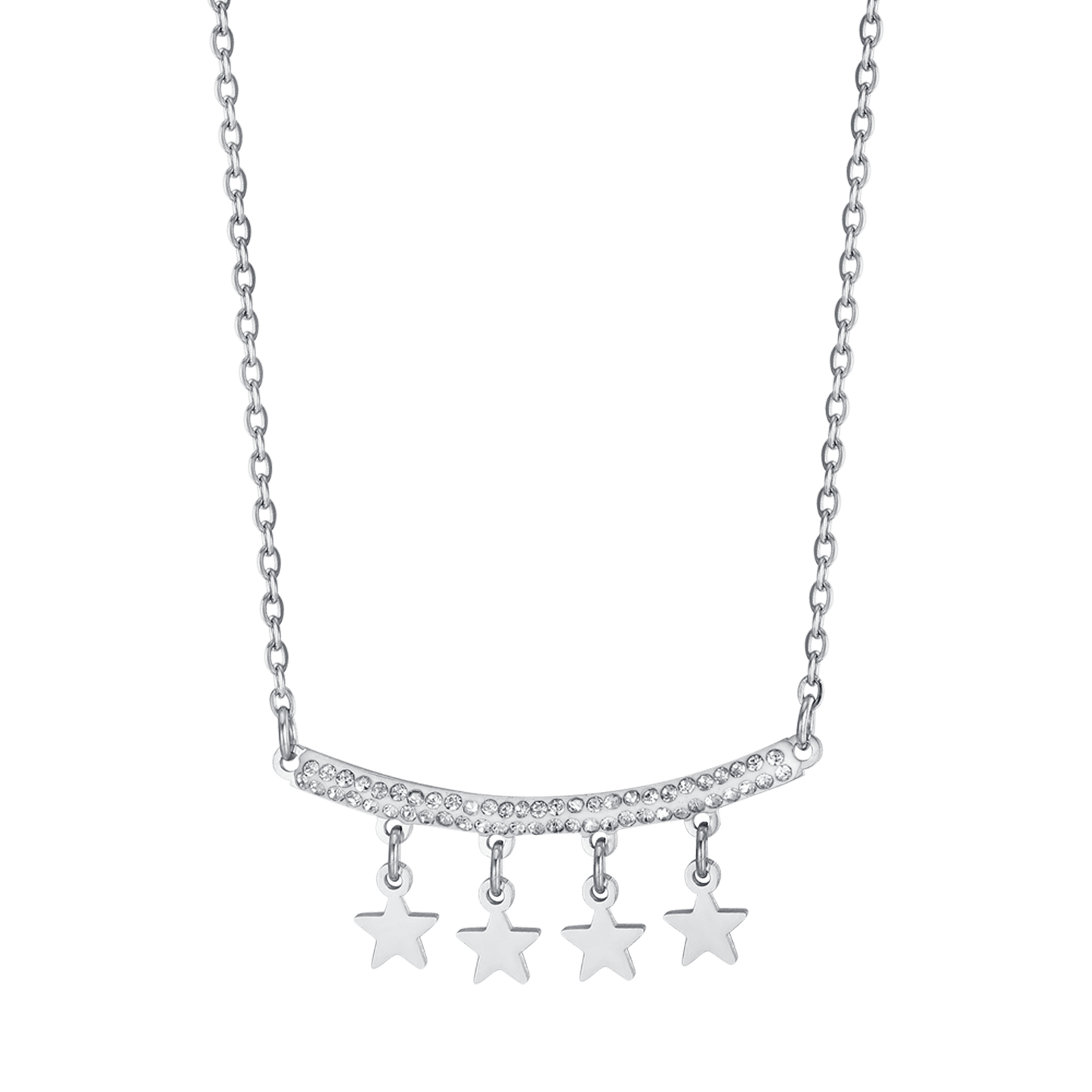 COLLIER EN ACIER POUR FEMMES AVEC PENDENTIFS EN FORME D'ÉTOILE