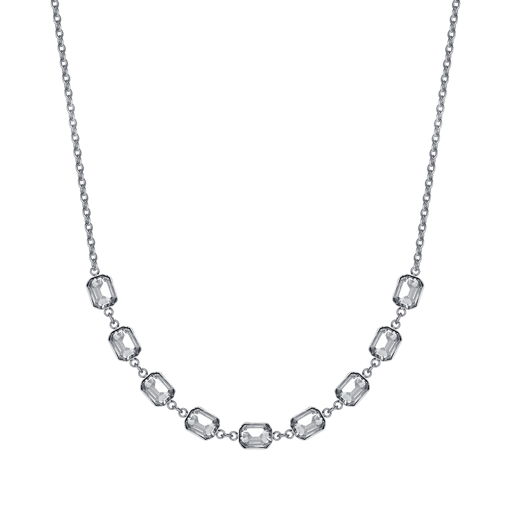 COLLIER POUR FEMME EN ACIER AVEC CRISTAUX BLANCS