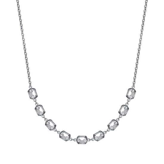 COLLIER POUR FEMME EN ACIER AVEC CRISTAUX BLANCS