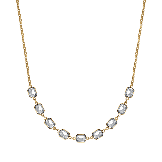 COLLIER POUR FEMME EN ACIER DORÉ AVEC CRISTAUX BLANCS