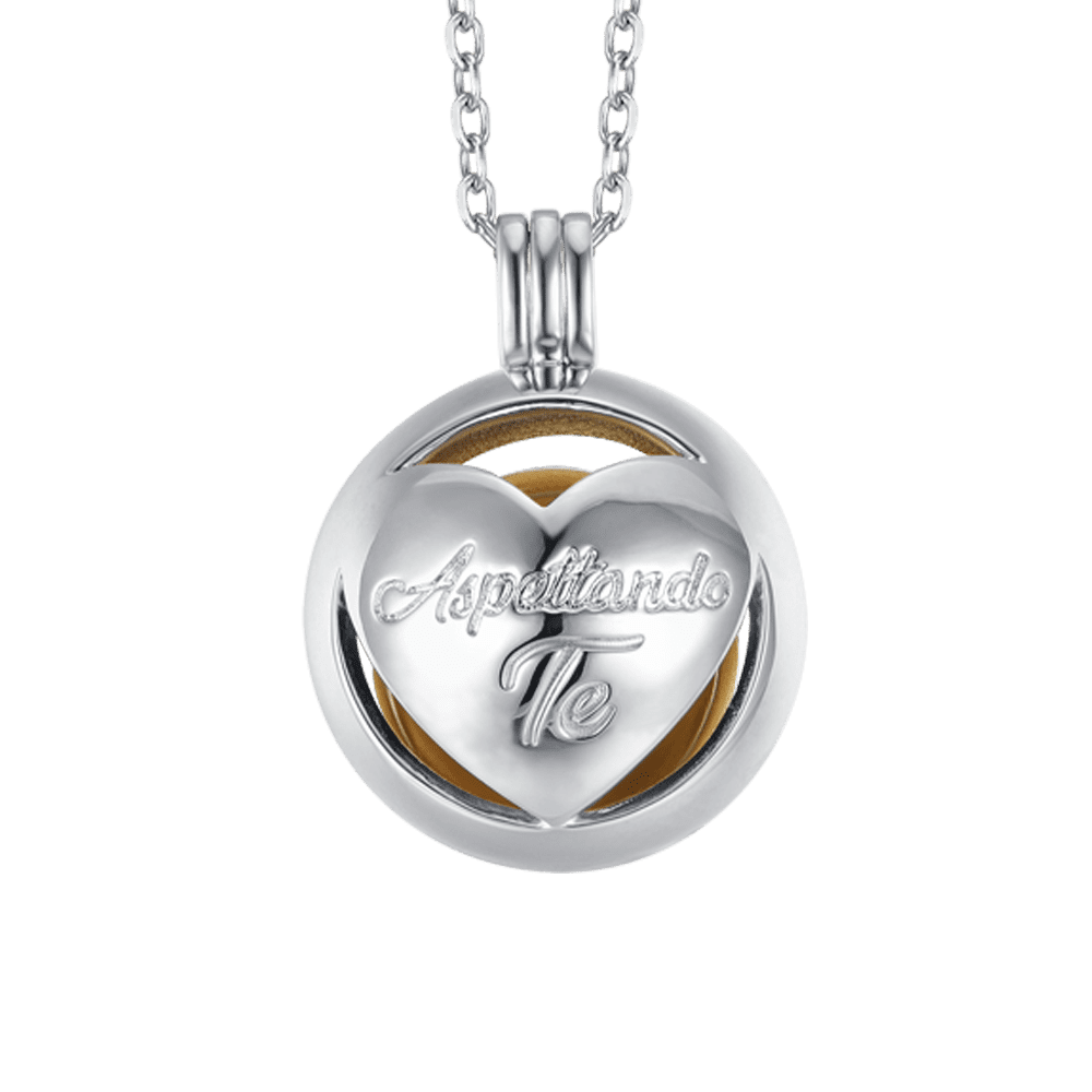 COLLANA CHIAMA ANGELI IN ACCIAIO IP GOLD CON CUORE