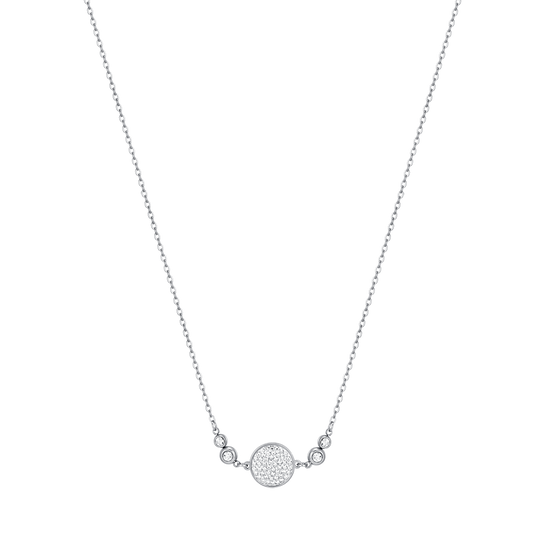 COLLIER POUR FEMME EN ACIER AVEC ÉLÉMENT EN CRISTAL BLANC