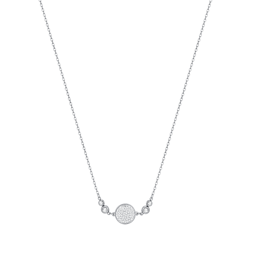 COLLIER POUR FEMME EN ACIER AVEC ÉLÉMENT EN CRISTAL BLANC