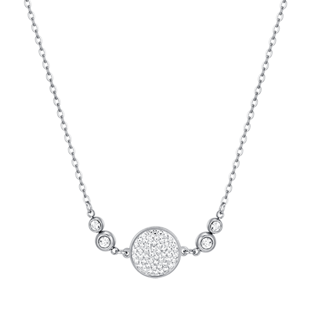 COLLIER POUR FEMME EN ACIER AVEC ÉLÉMENT EN CRISTAL BLANC