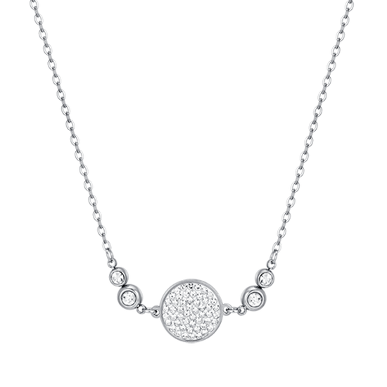 COLLIER POUR FEMME EN ACIER AVEC ÉLÉMENT EN CRISTAL BLANC