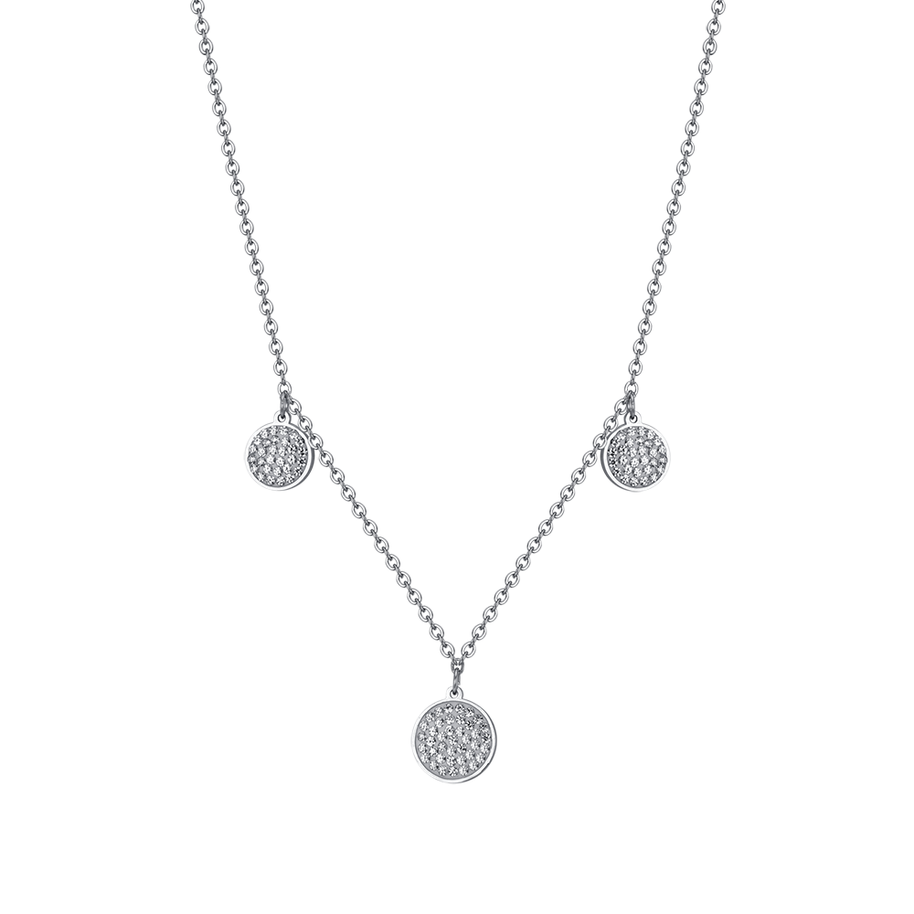 COLLIER POUR FEMME EN ELEMENTS D'ACIER AVEC CRISTAUX BLANCS Luca Barra