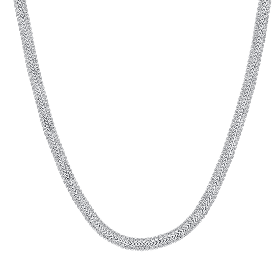 COLLIER TENNIS FEMME EN ACIER AVEC CRISTAUX BLANCS