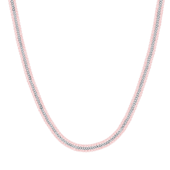 COLLIER DE TENNIS POUR FEMME EN ACIER AVEC CRISTAUX ROSE Luca Barra