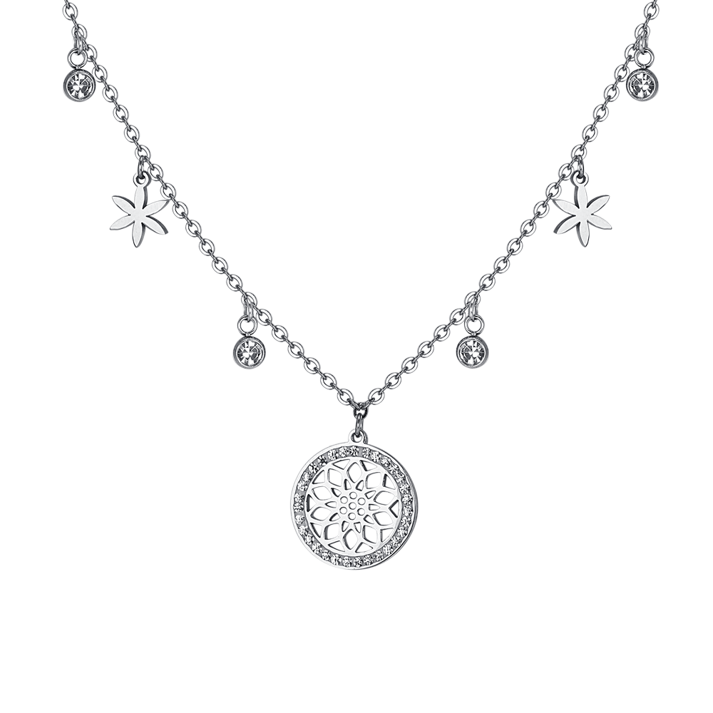 COLLIER EN ACIER FLEUR DE VIE