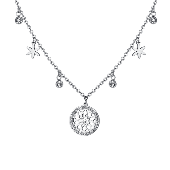 COLLIER EN ACIER FLEUR DE VIE