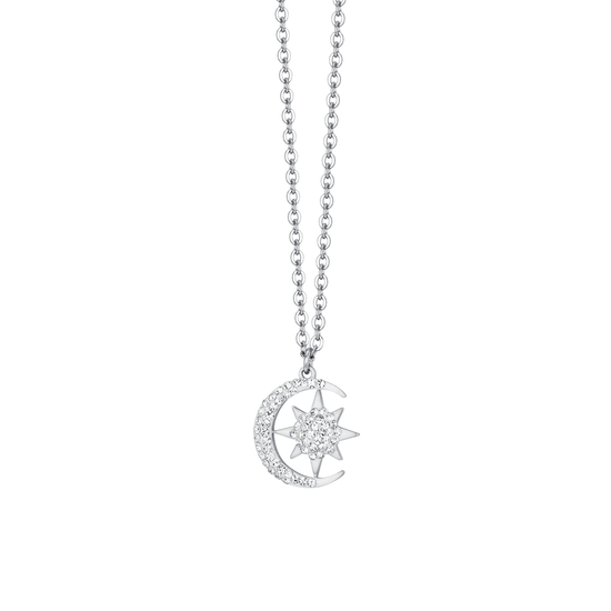 COLLIER ÉTOILE ET LUNE EN ACIER