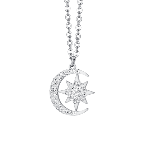 COLLIER ÉTOILE ET LUNE EN ACIER