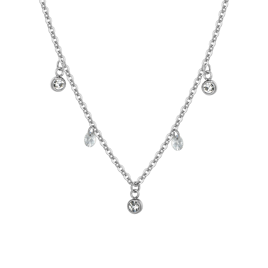 COLLIER FEMME EN ACIER CRISTAL BLANC