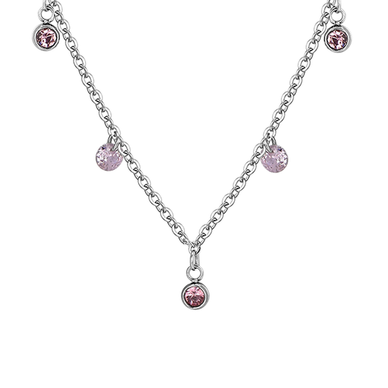 COLLIER FEMME EN ACIER CRISTAL ROSE