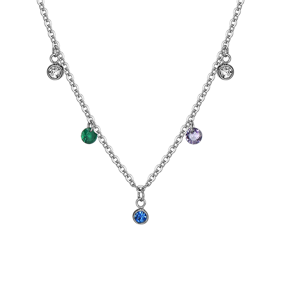 COLLIER EN ACIER CRISTAL MULTICOLORE