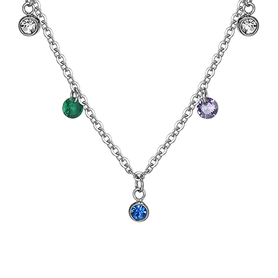 COLLIER EN ACIER CRISTAL MULTICOLORE