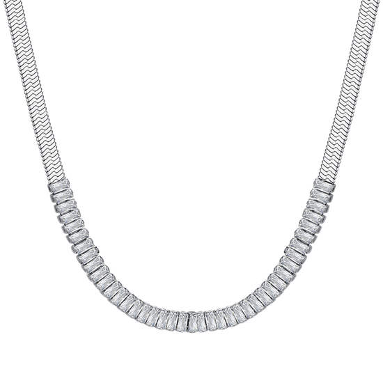 COLLIER FEMME EN ACIER À ZIRCONIUM BLANC