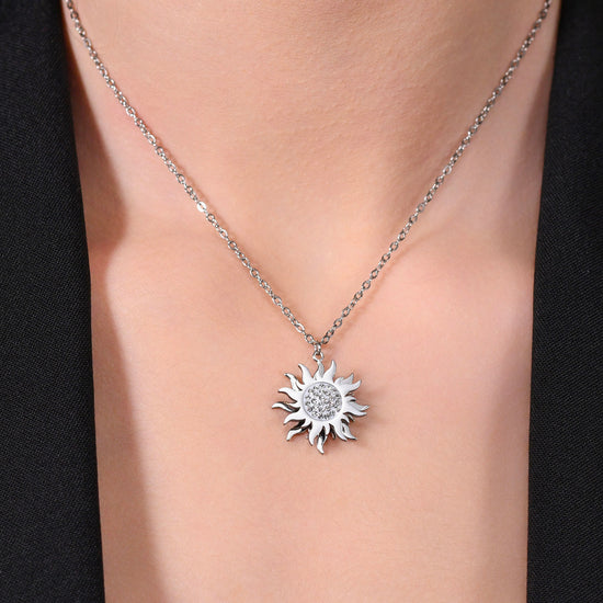 COLLIER SOLEIL EN ACIER PIVOTANT