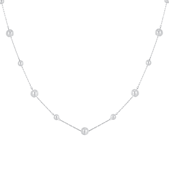 COLLIER LONG EN ACIER AVEC PERLES POUR FEMMES