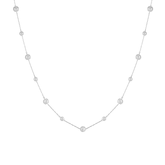 COLLIER EN ACIER AVEC PERLES POUR FEMMES