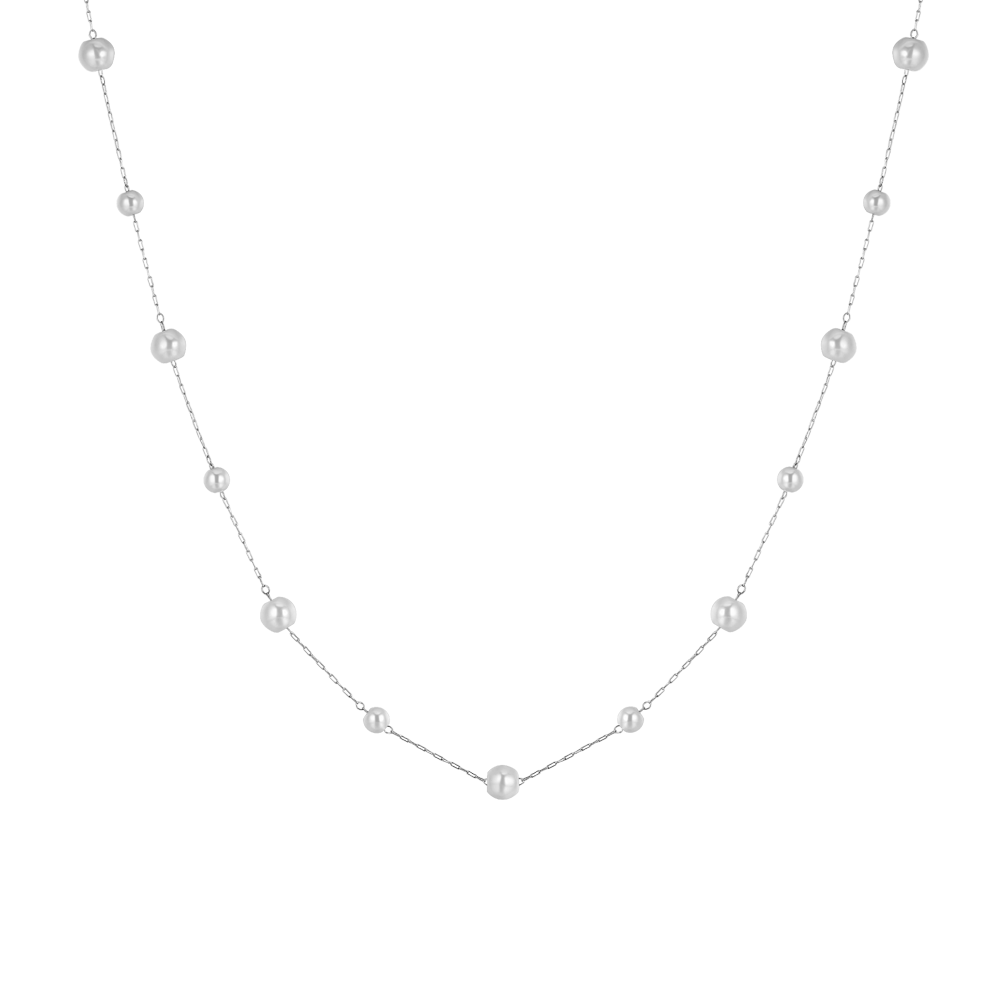 COLLIER EN ACIER AVEC PERLES POUR FEMMES